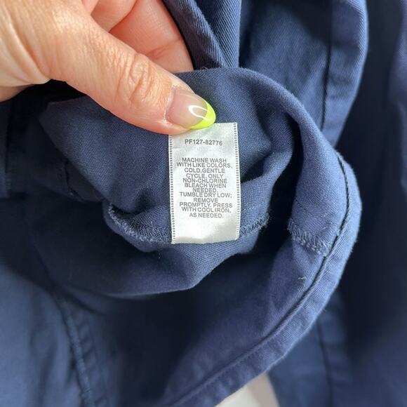 PENDELTON Navy Blue‎ Silver Button Up Crew Neck Cotton Long Sleeve Jacket Size S - Picture 11 of 12